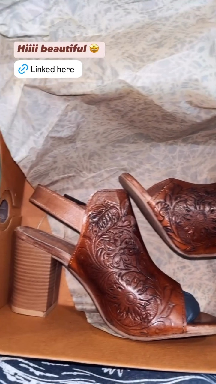 The cutest brown western style tooled leather heels! TTS I got the size 5 and they fit perfectly 

#LTKSaleAlert #LTKShoeCrush #LTKSeasonal
