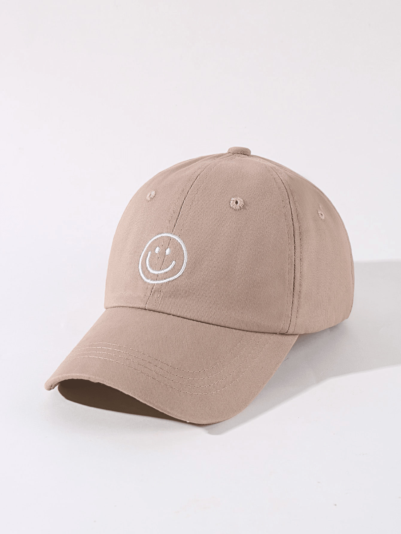 1pc Women's Khaki Smile Face Baseball Cap, Adjustable Size, Suitable For Daily Use | SHEIN