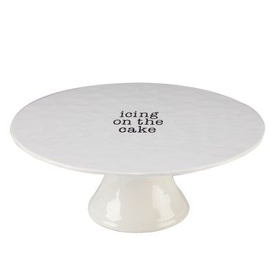 Certified International It's Just Words Ceramic Cake Stand 12.8" x 4.5" - White | Target