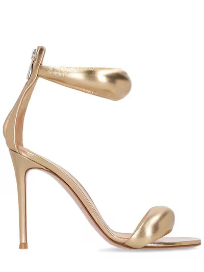 Gianvito Rossi - 105mm bijoux metallic leather sandals - Gold | Luisaviaroma | Luisaviaroma