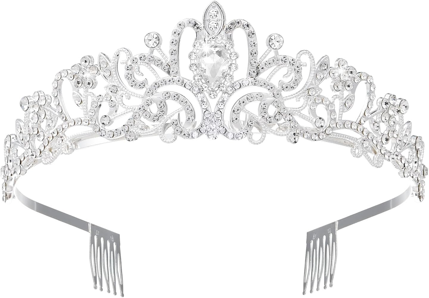 Crystal Tiaras Crowns for Women, Birthday Party Princess Wedding Brides Crown Prom Hair Accessori... | Amazon (US)