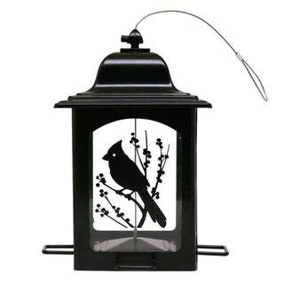 Bird and Berries Black Lantern Hanging Bird Feeder - 3 lb. Capacity | The Home Depot