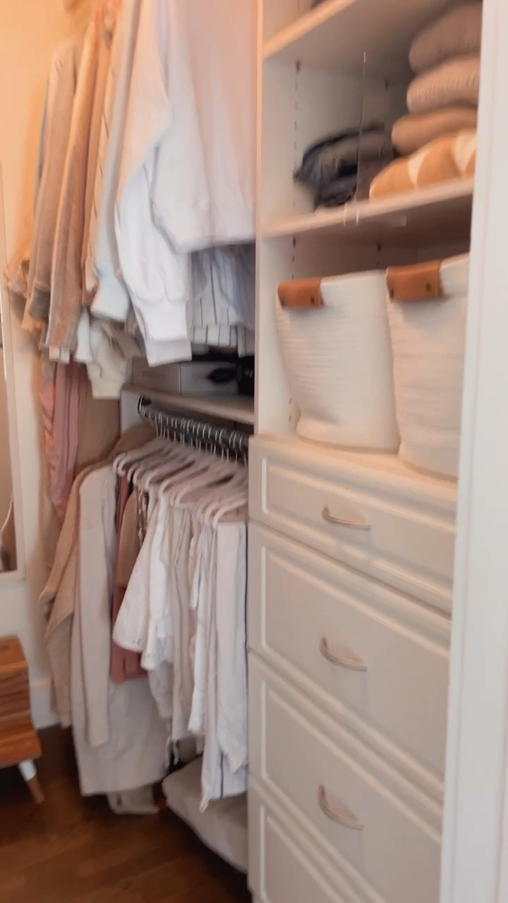 Baby hangers are the BEST closet hack!!  The perfect size, they keep your pants/skirts from sliding - and keep everything really neat looking.

#LTKstyletip #LTKhome #LTKVideo