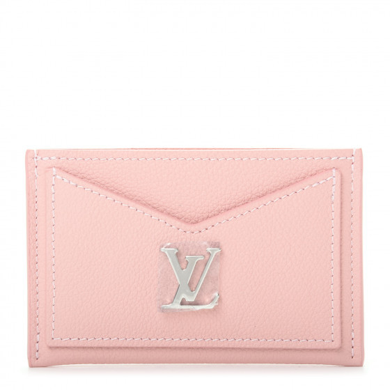 LOUIS VUITTON Calfskin Lockme Card Holder Rose Ballerine | Fashionphile