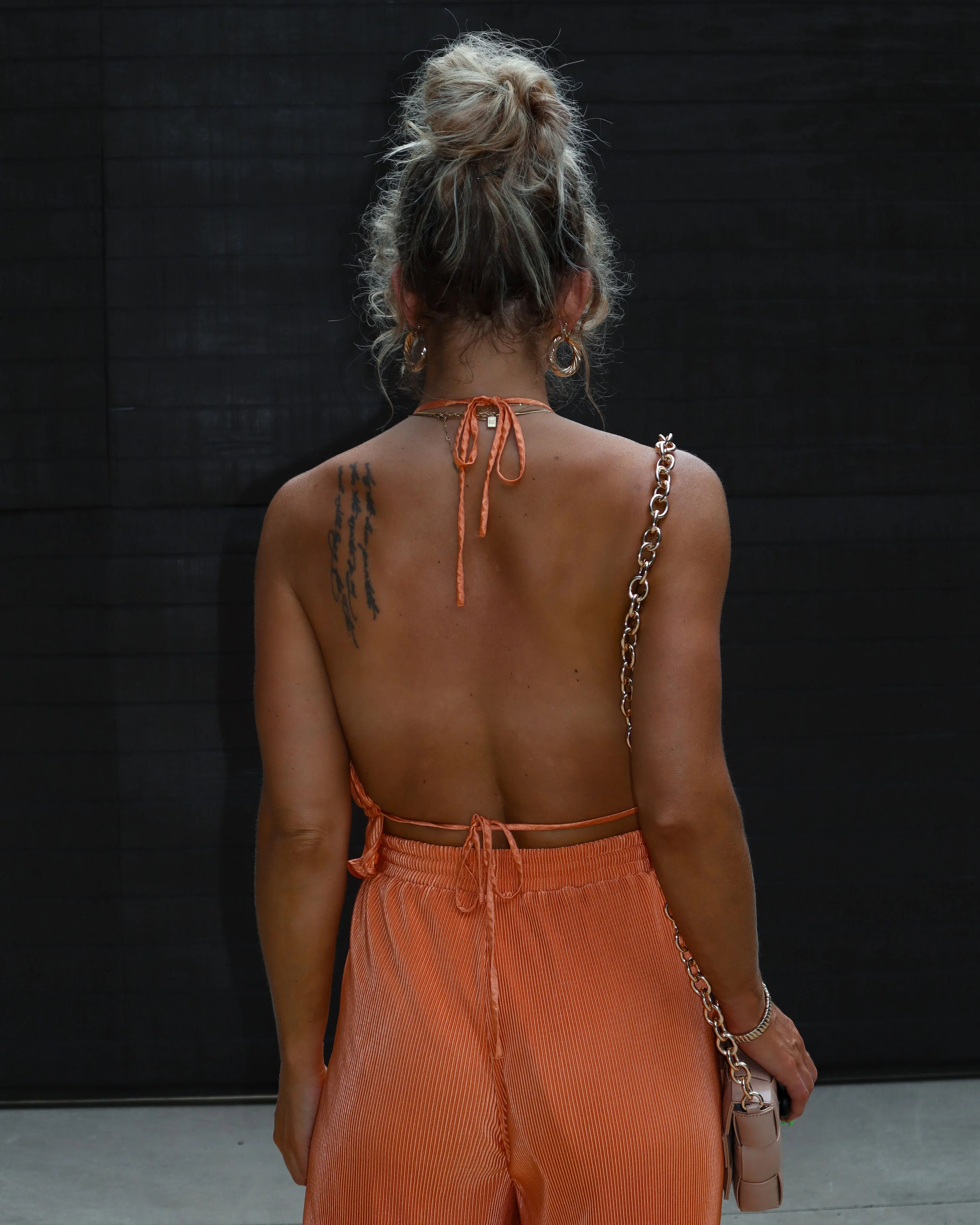 Little Havana Plisse Ruffle Hem Halter Top | VICI