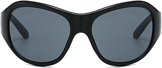 Y2K Wrap Around Cat Eye Sunglasses for Men Women Trendy Oval Futuristic Sun Glasses Fashion Rave ... | Amazon (US)