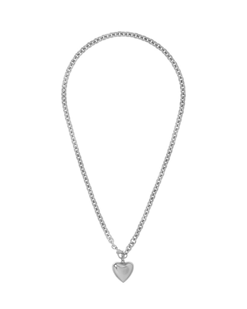 The Mini Puffy Heart Necklace in Silver | Roxanne Assoulin