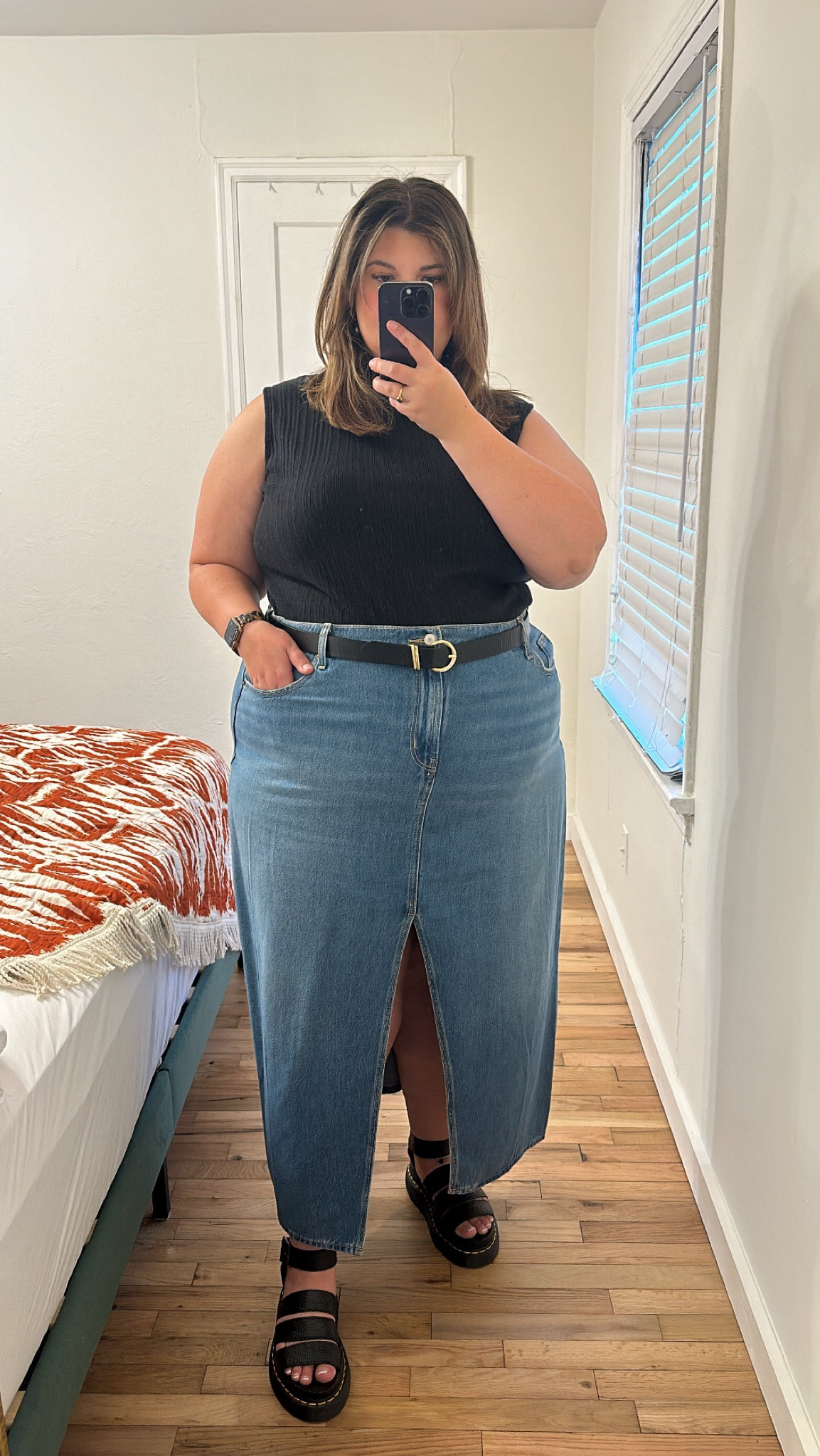Loving the denim skirt trend - but I'll be keeping mine for a while 😉

#LTKPlusSize