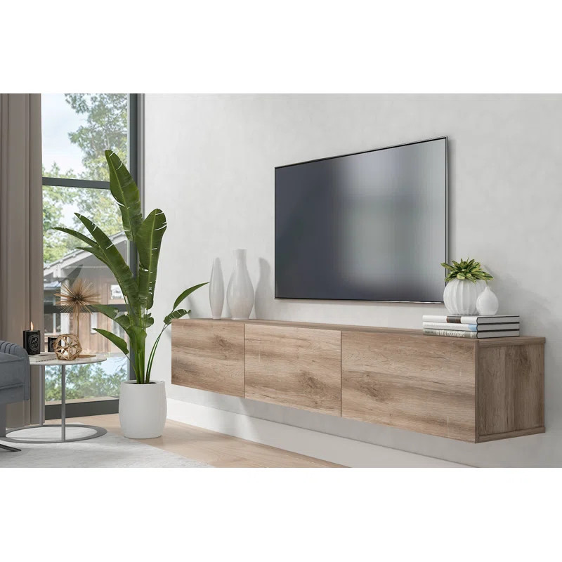 Ozge Floating Minimalist TV Stand for up to 80" TV Wall Mounted Media Console | Wayfair North America