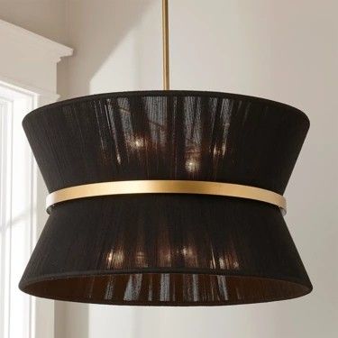 Halia Chandelier, Woven Chandelier, Black And Brass Chandelier, Modern Dining Room Lighting | Shades of Light