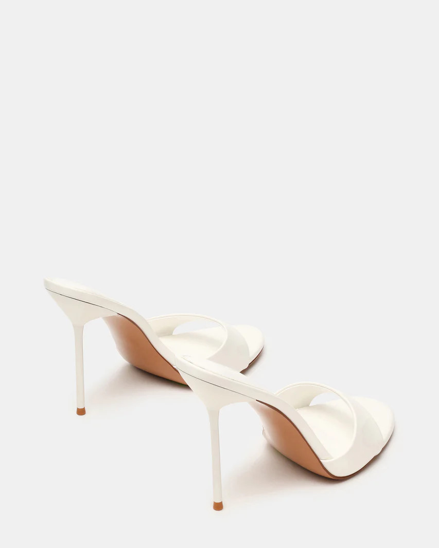 DAVINA White Patent Rounded Open-Toe Mule Stiletto Women's Heel | Steve Madden (US)