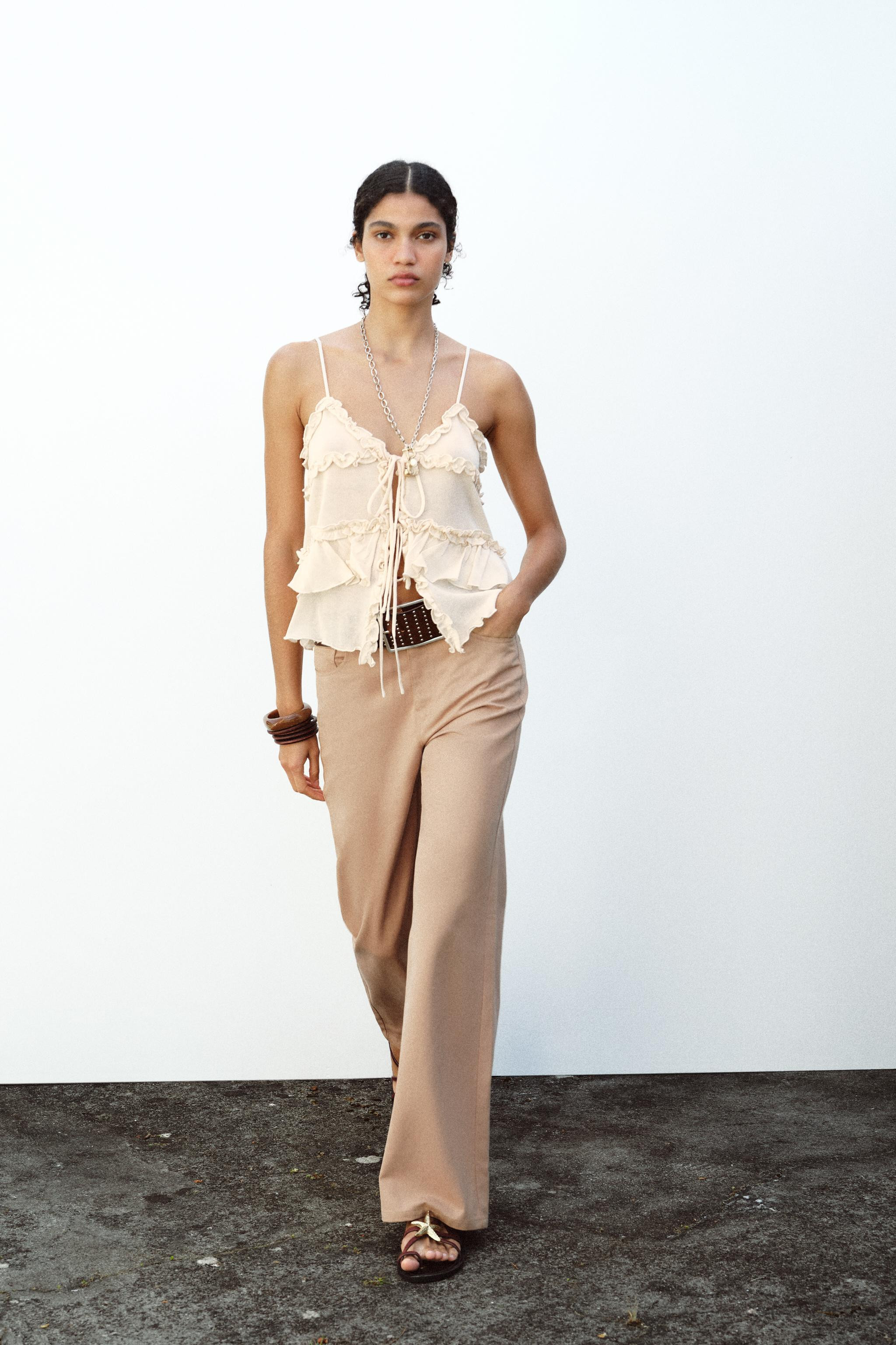 RUFFLED KNIT TOP | Zara US