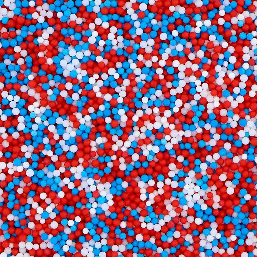 Patriotic Nonpareils Sprinkles | Red White and Blue Sprinkles | 4th of July Edible Pearls 2mm | F... | Amazon (US)