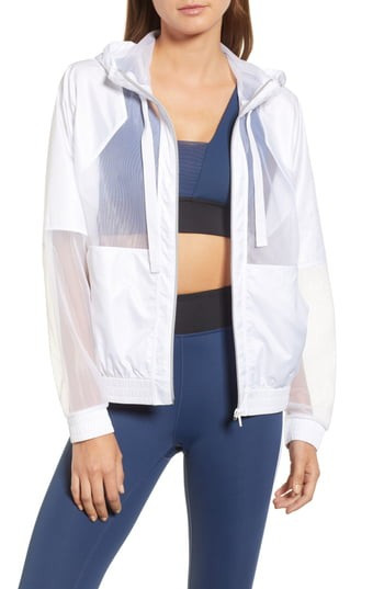Women's Zella Sheer Mix Jacket, Size XX-Small - White | Nordstrom