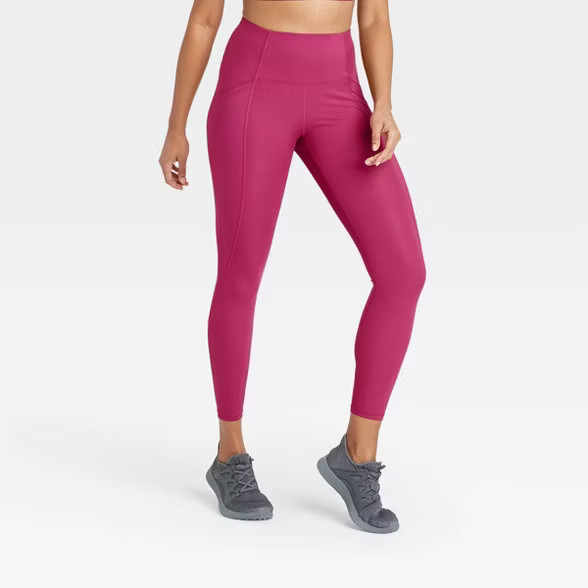 Women's Sculpted Linear Laser Cut High-Waisted 7/8 Leggings 25" - All in Motion™ | Target