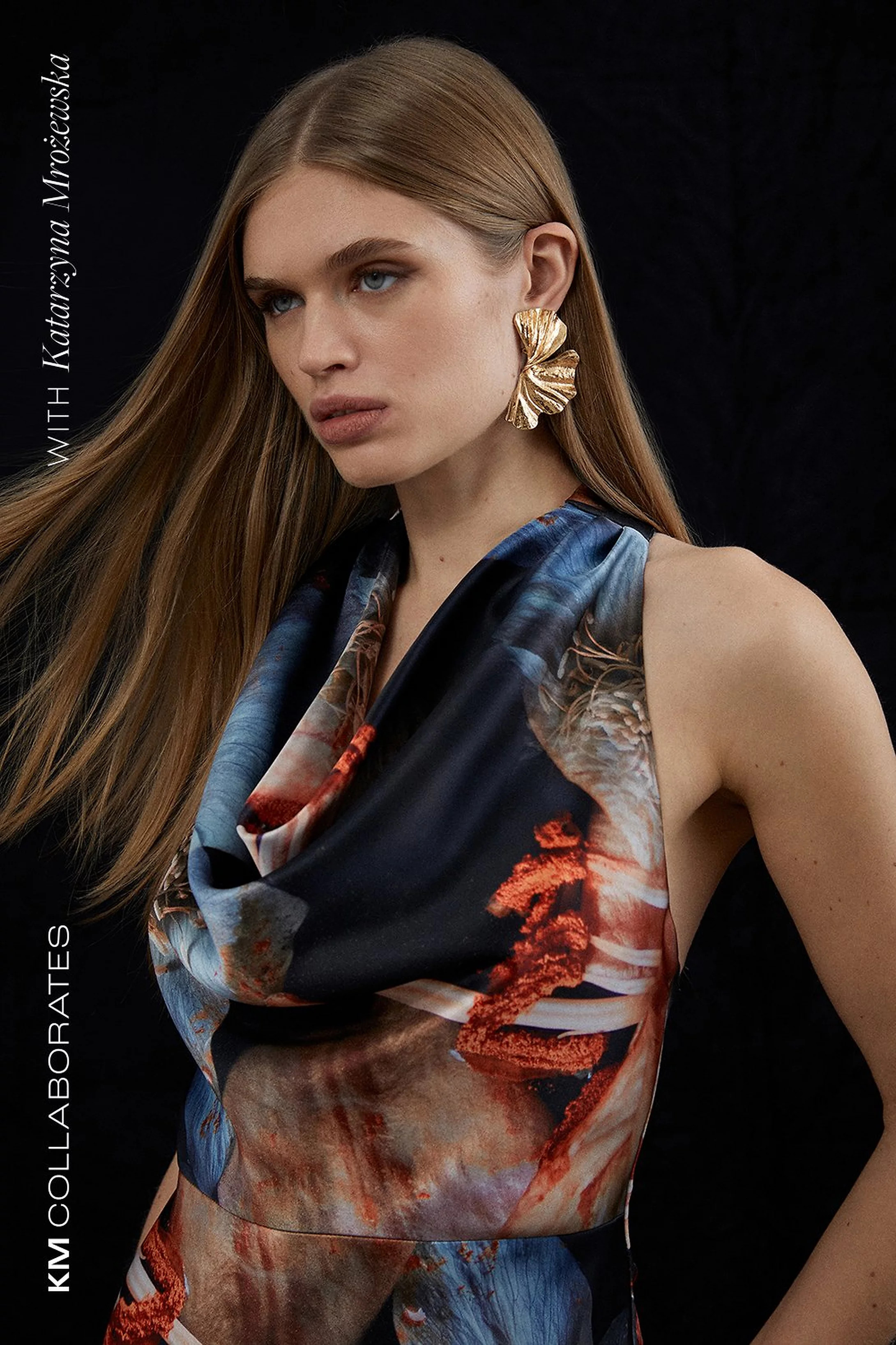 Photographic Floral Woven Satin Maxi Dress | Karen Millen UK + IE + DE + NL