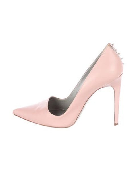 René Caovilla Leather Pointed-Toe Pumps Pink | The RealReal