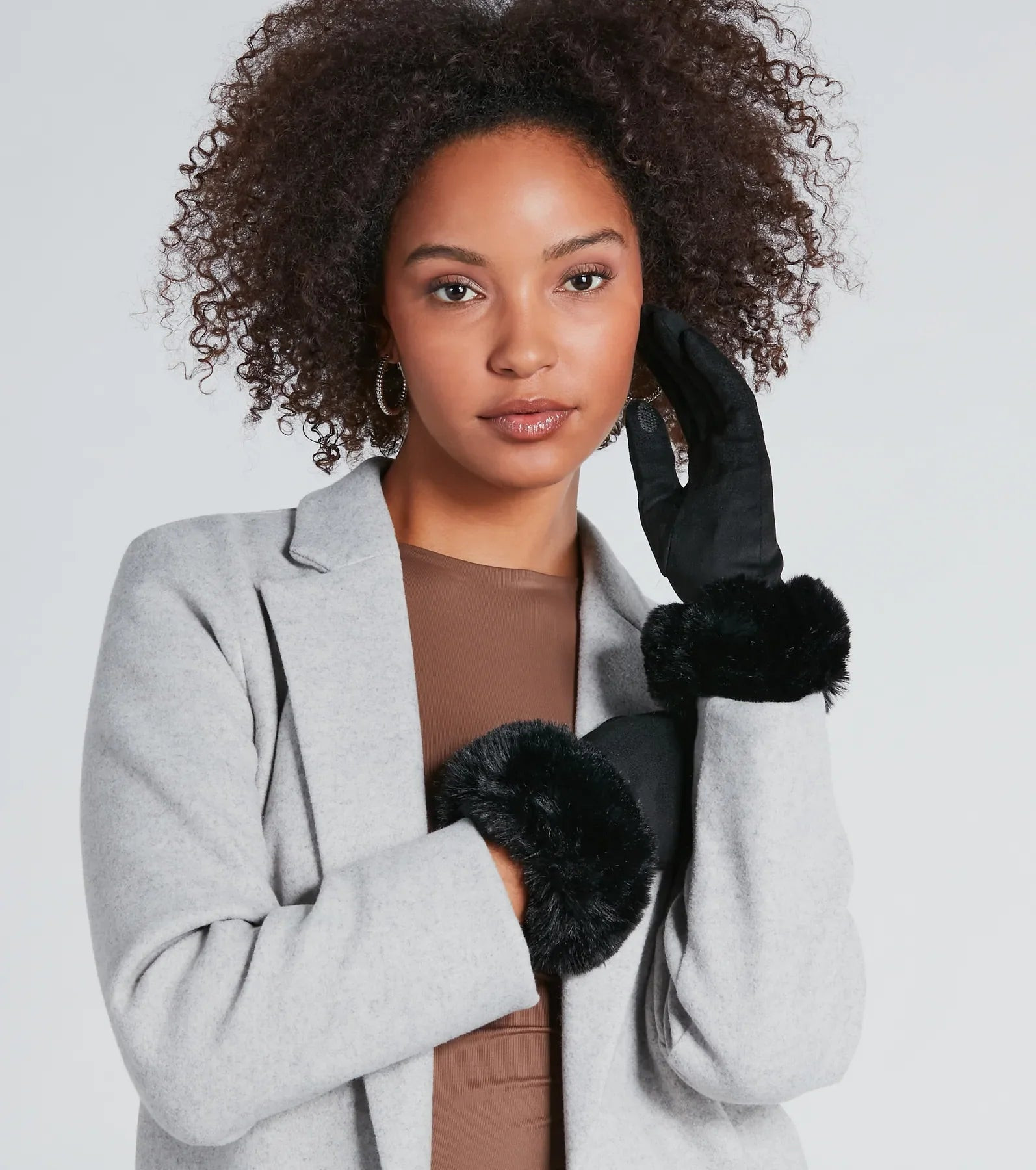 Cold Weather Luxe Faux Fur Trim Gloves | Windsor Stores