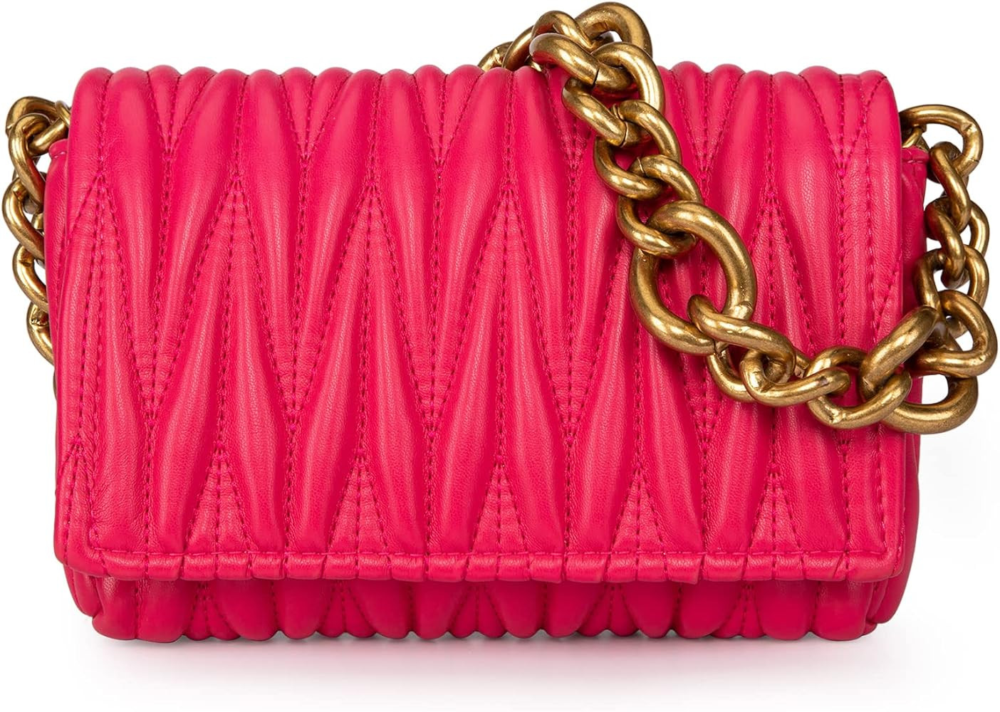 Montana West Quilted Purses for Women Chunky Chain Shoulder Bags | Amazon (US)