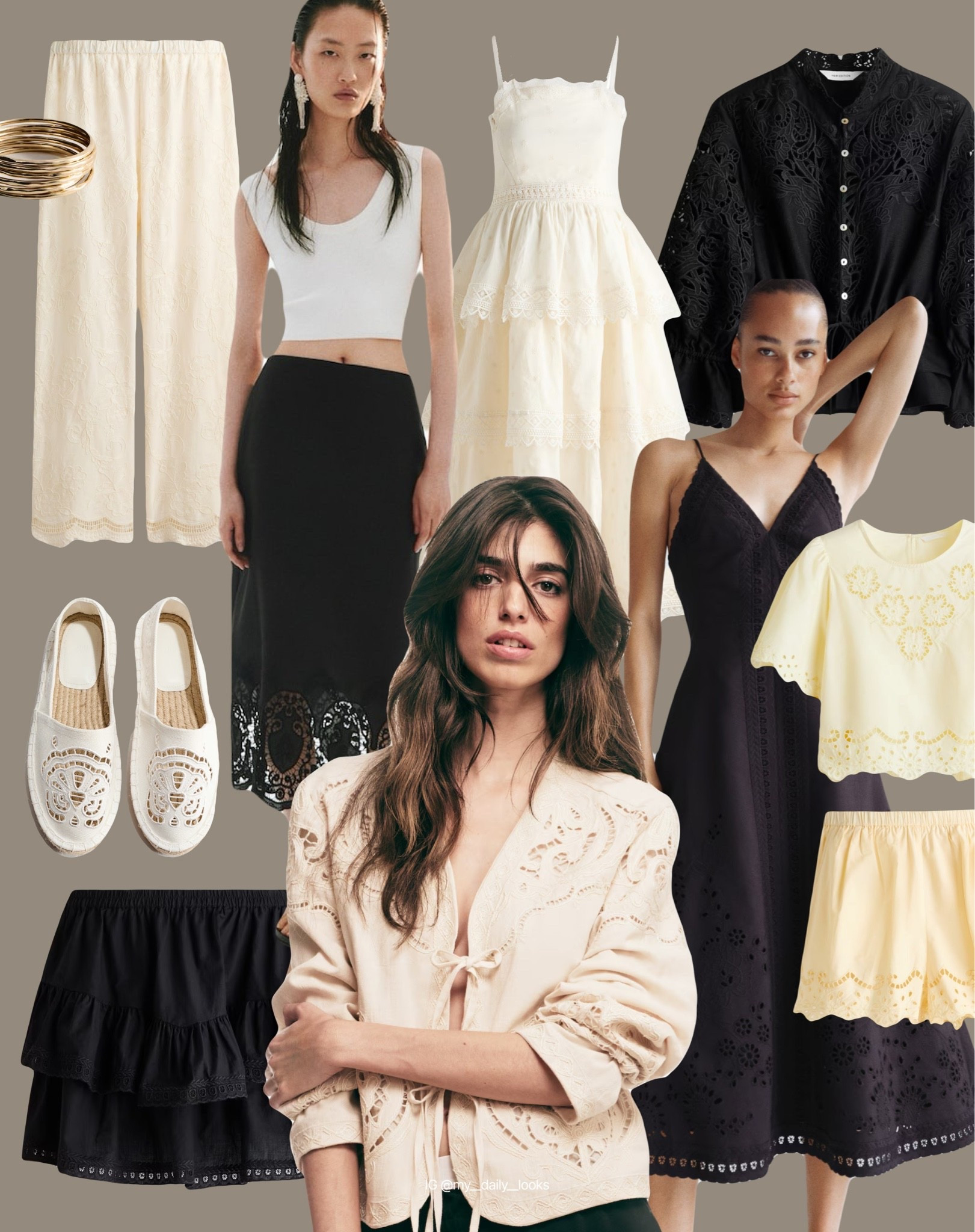 My fave embroidered pieces for summer 🖤

Tags: summer outfits, summer set, vacation outfits beach, high street, embroidered jacket, embroidered shorts, embroidered dress, embroidered trousers, embroidery, bordado, broderie anglaise.

#LTKsummer #LTKstyletip #LTKdatenight