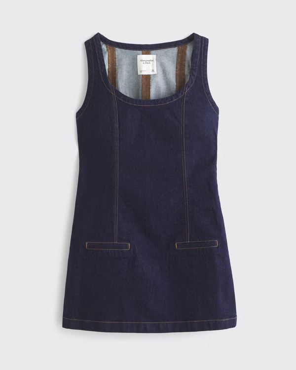 Denim Pinafore Mini Dress | Abercrombie & Fitch (US)