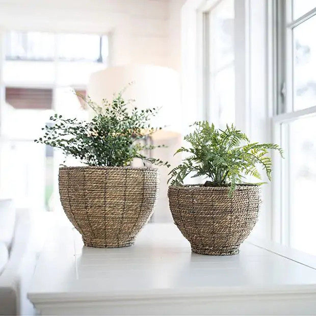 Seagrass Basket Planter | Antique Farm House
