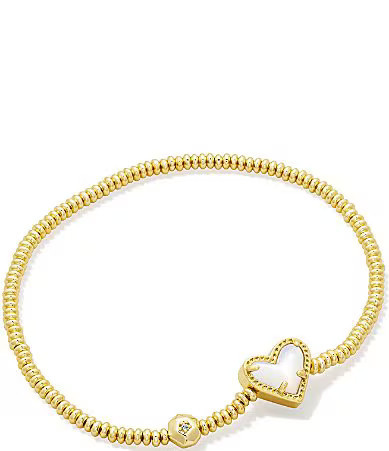 Kendra Scott Ari Heart Beaded Stretch Bracelet - Ivory Mother of Pearl | Dillard's