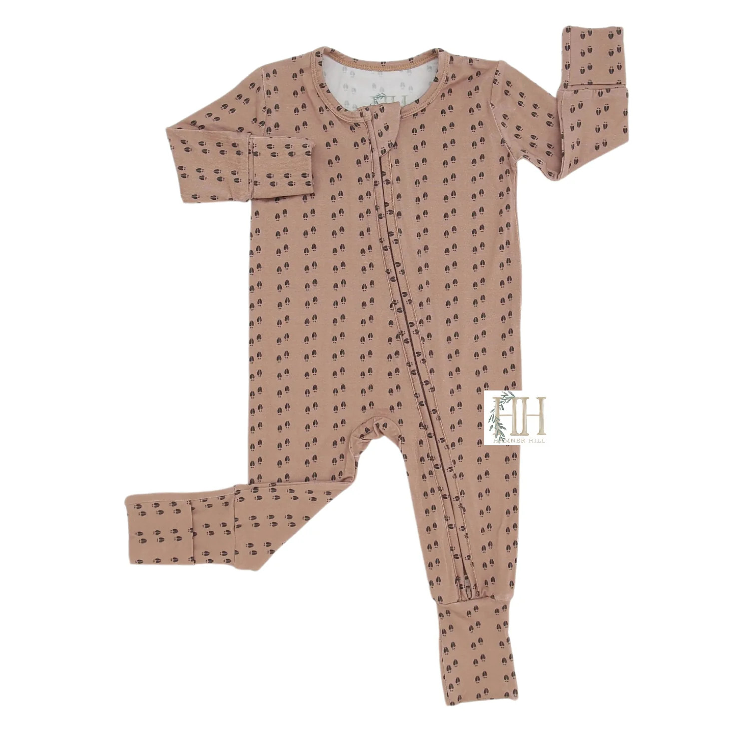 Boys Deer Track Double Zipper Romper | Hamner Hill