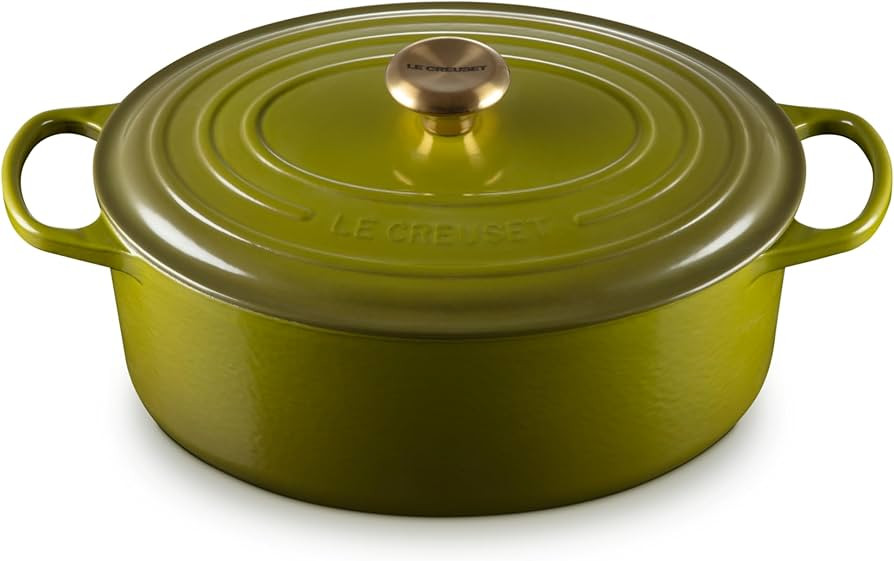 Le Creuset Enameled Cast Iron Signature Oval Dutch Oven, 6.75 qt., Olive | Amazon (US)