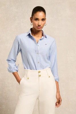 Oxford Shirt (Sky Blue Stripe) | Holland Cooper