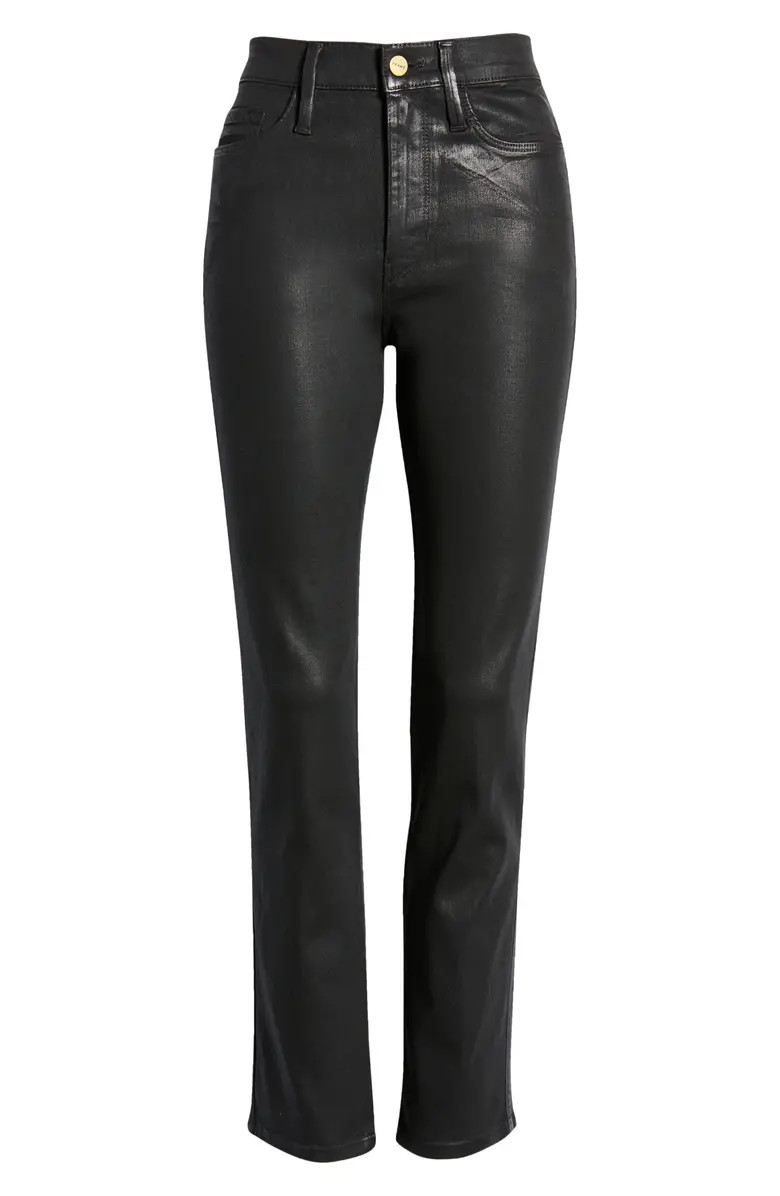 Le Sylvie Coated High Waist Straight Leg Jeans | Nordstrom