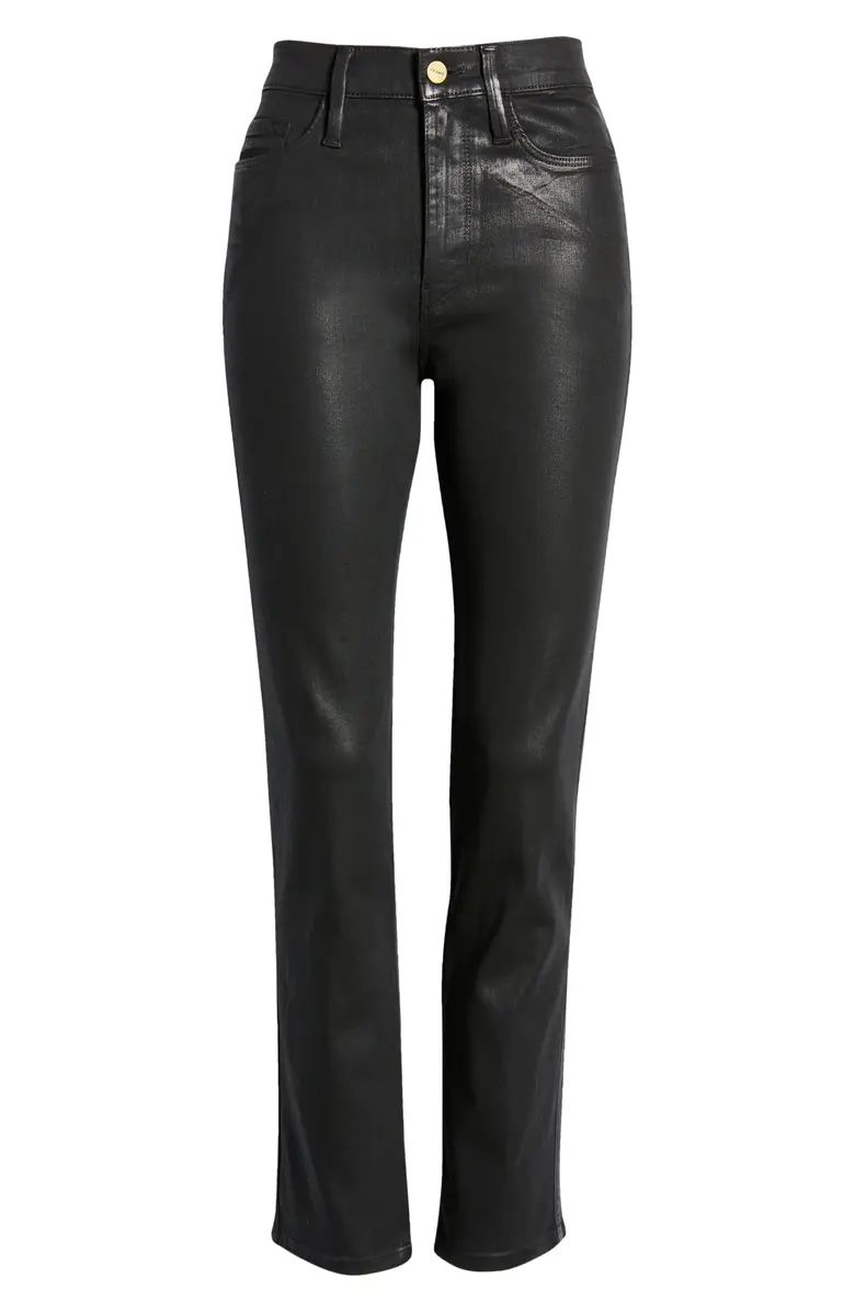 Le Sylvie Coated High Waist Straight Leg Jeans | Nordstrom