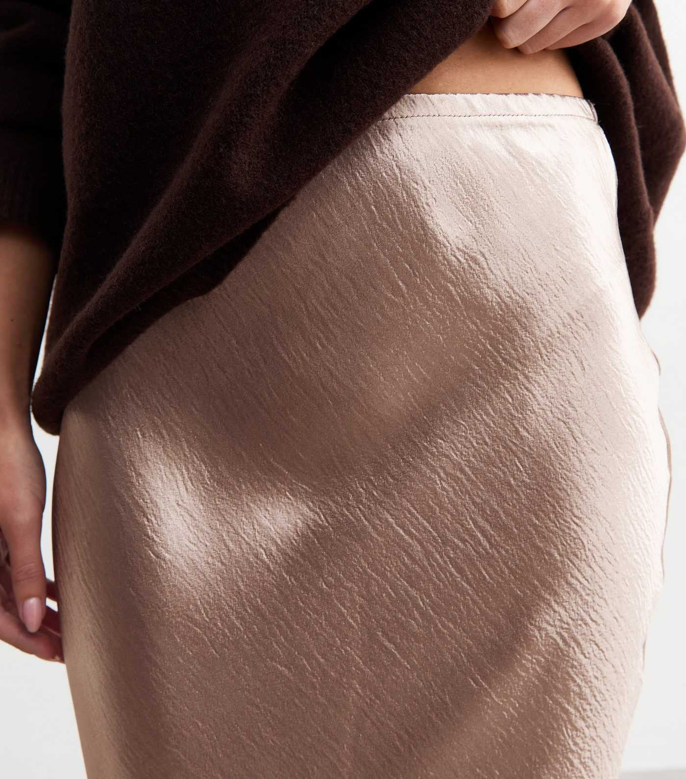 Pink Crinkled Satin Midi Skirt | New Look | New Look (UK)