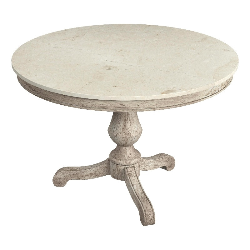 Butler Specialty Company Danielle 44" Round Pedestal Marble Dining Table - Gray | Homesquare
