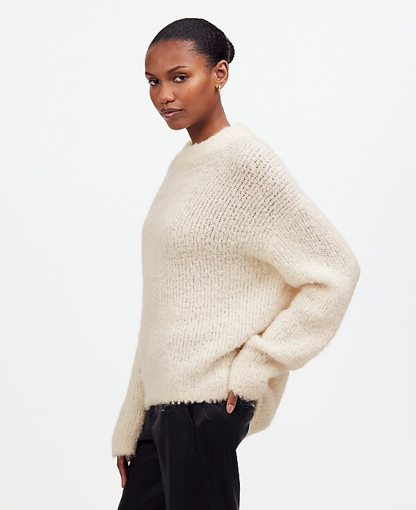 Wool-Alpaca Blend Boucl&eacute;-Knit Oversized Sweater | Madewell | Madewell