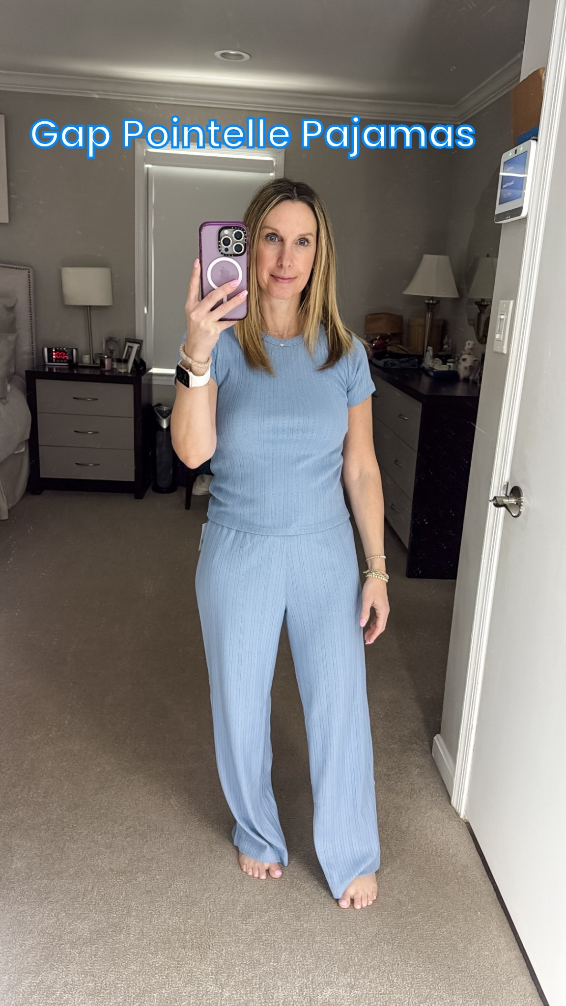 I love a good pointelle set of pajamas and gap really does a great job in pajamas!
Got medium top
XS petite bottoms
Comes other colors

#LTKOver40 #LTKPetite