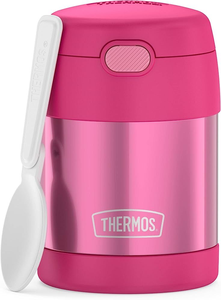 THERMOS FUNTAINER 10 Ounce Stainless Steel Vacuum Insulated Kids Food Jar with Folding Spoon, Pin... | Amazon (US)