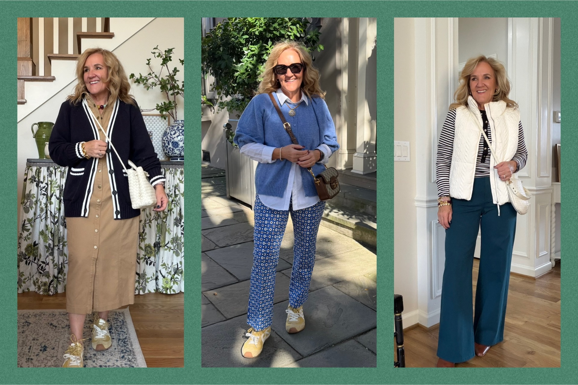 What to wear other than jeans? Here’s a few options spending on your climate. 
Dress size 8 reg 
Walmart sweater size medium 
Light blue sweater size medium 
Knit pull on pants this blue is gone but linking a pretty black floral or gingham 
Palmer pants in twill size 8 reg Walmart sweater
Striped Henley size medium 
Knit quilted vest size medium petite 
Boots I sized up 1/2 

#LTKOver40 #LTKSaleAlert #LTKPetite