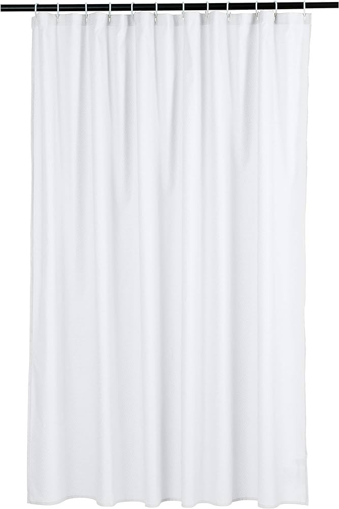 Amazon Basics Lightweight Super Soft Easy Care Microfiber Waffle Texture Shower Curtain , 72" x 7... | Amazon (US)