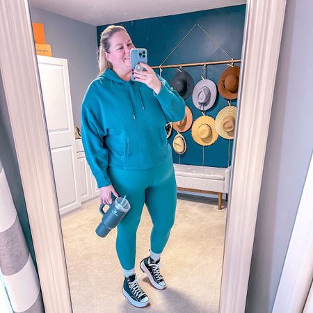I’m not sure how these leggings exactly matched this waffle knit hoodie. Such a gorgeous blue/teal color. And these platform sneakers have so much cushion. 

Converse | sneakers | athleisure | Stanley | tumbler | casual outfit | plus size | curvy 

#LTKcurves #LTKSeasonal #LTKshoecrush