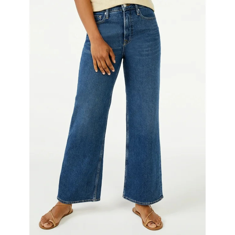 Free Assembly Women's High Rise 70's Wide Leg Straight Jeans | Walmart (US)