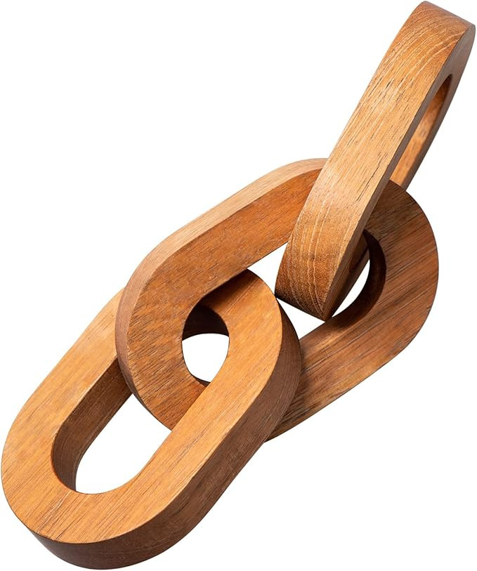 SierTing Living Room Decor Wood Chain Link Decor,Modern Shelf Decor Accents, Wooden Chain for Cof... | Amazon (US)