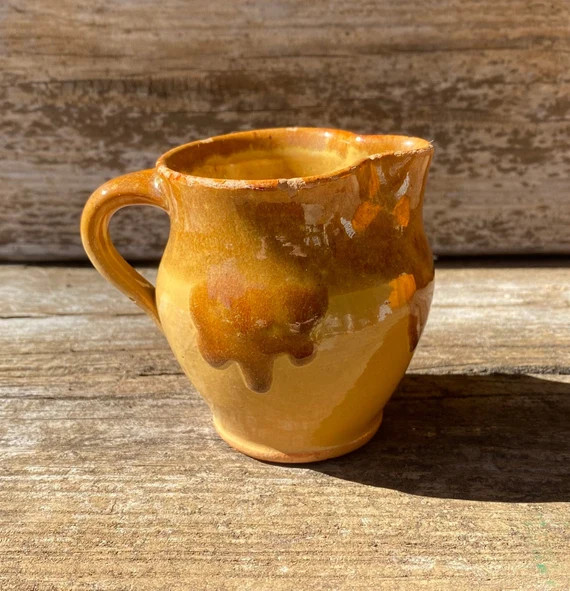 E. J. Brown Hand Made Pottery Creamer With Brown Drip Glaze | Etsy | Etsy (US)