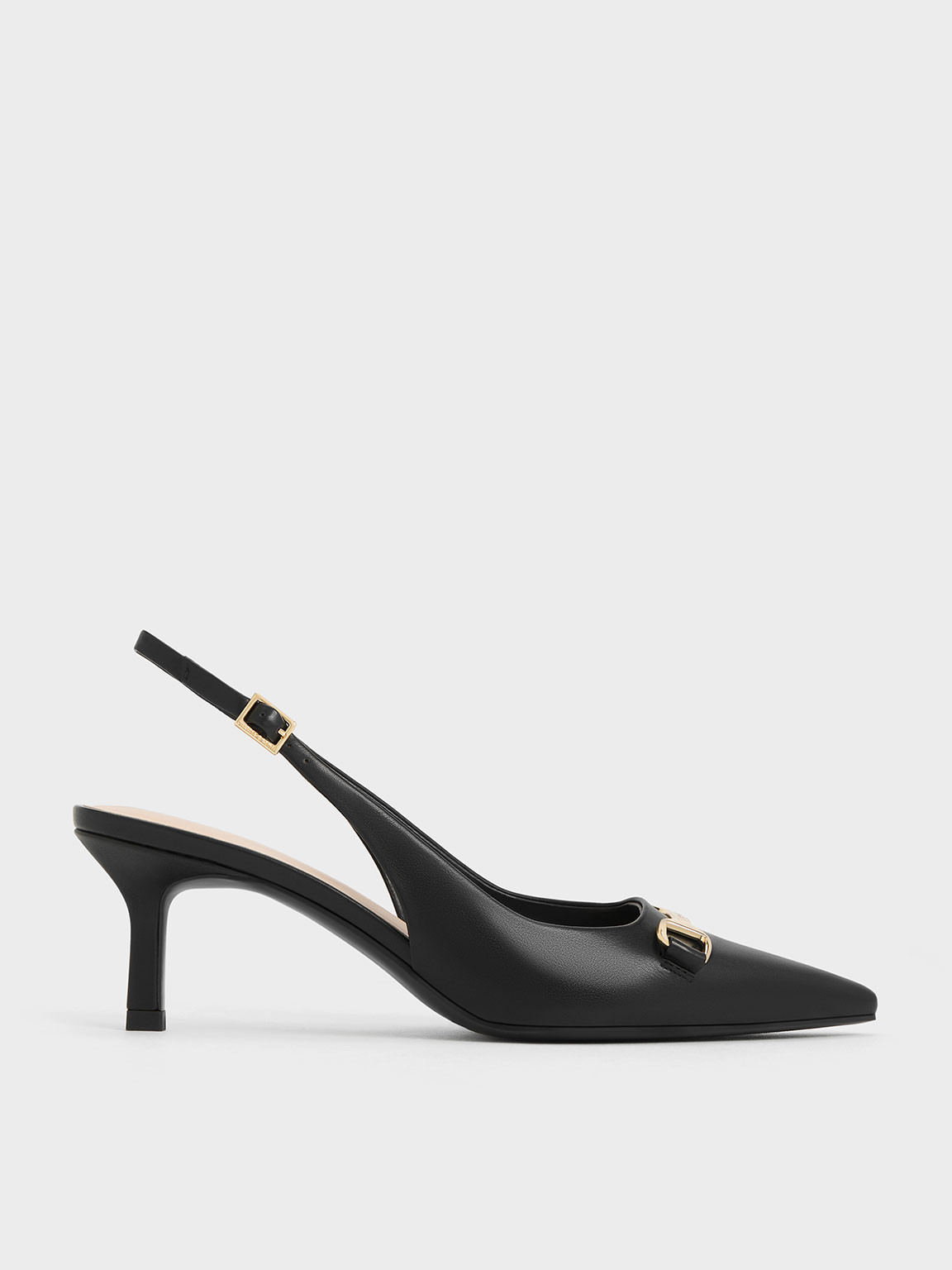 Metallic-Accent Slingback Pumps
 - Black | Charles & Keith UK