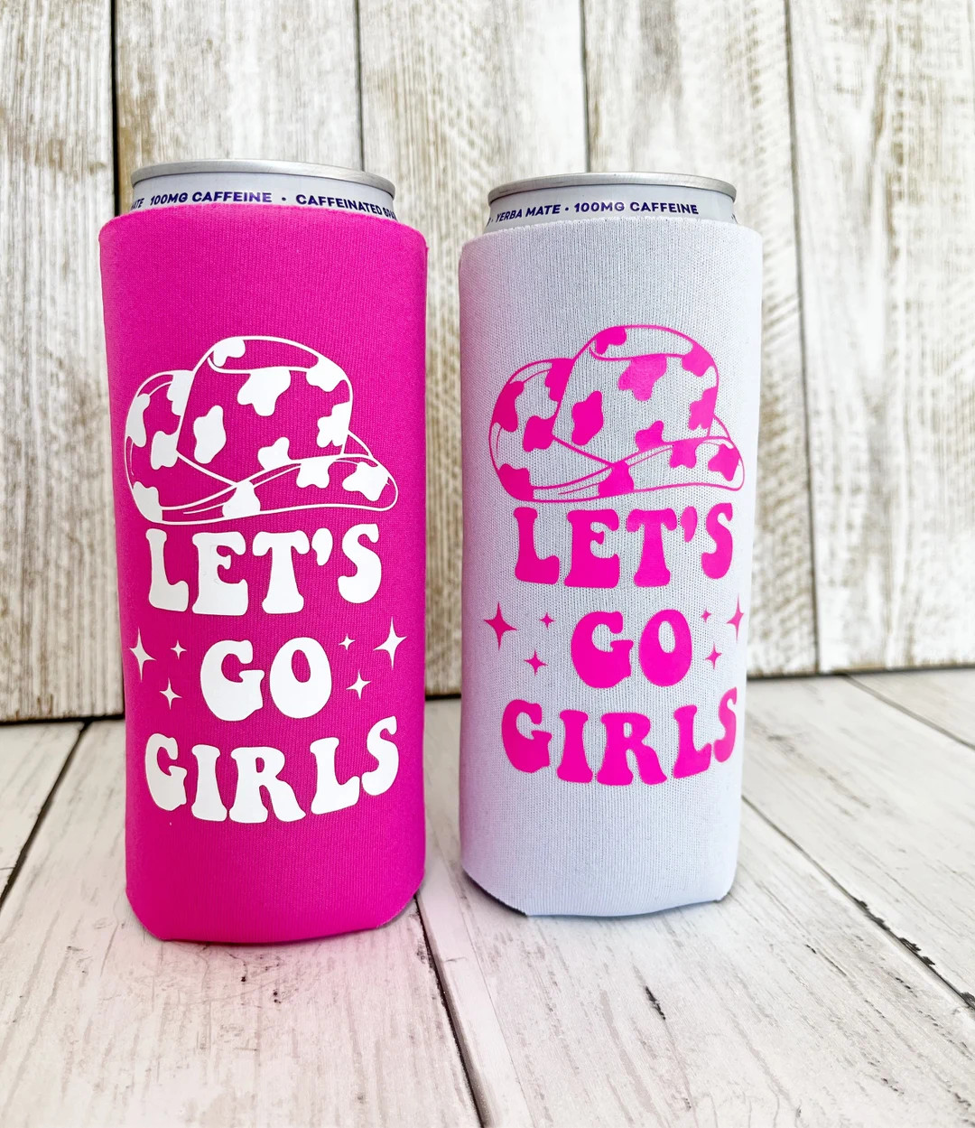 Let's Go Girls Bachelorette Party Slim Can Coolers, Retro Bachelorette Party Coozies, Nashville B... | Etsy (US)