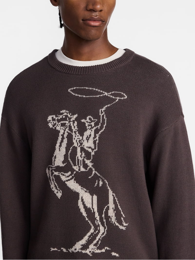 No Boundaries Western Graphic Oversized Fit Sweater, Men's Sizes XS-5XB | Walmart (US)