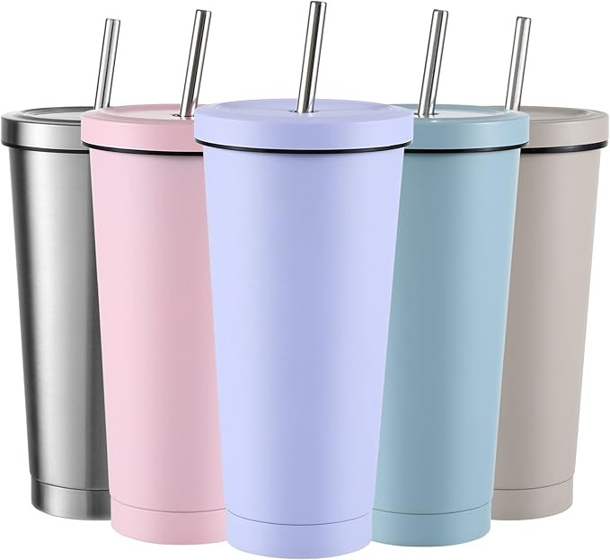 WIVOP Iced Coffee Tumbler with Lid and Straw, 25 oz Insulated Stainless Steel Cup, Double Wall Va... | Amazon (US)