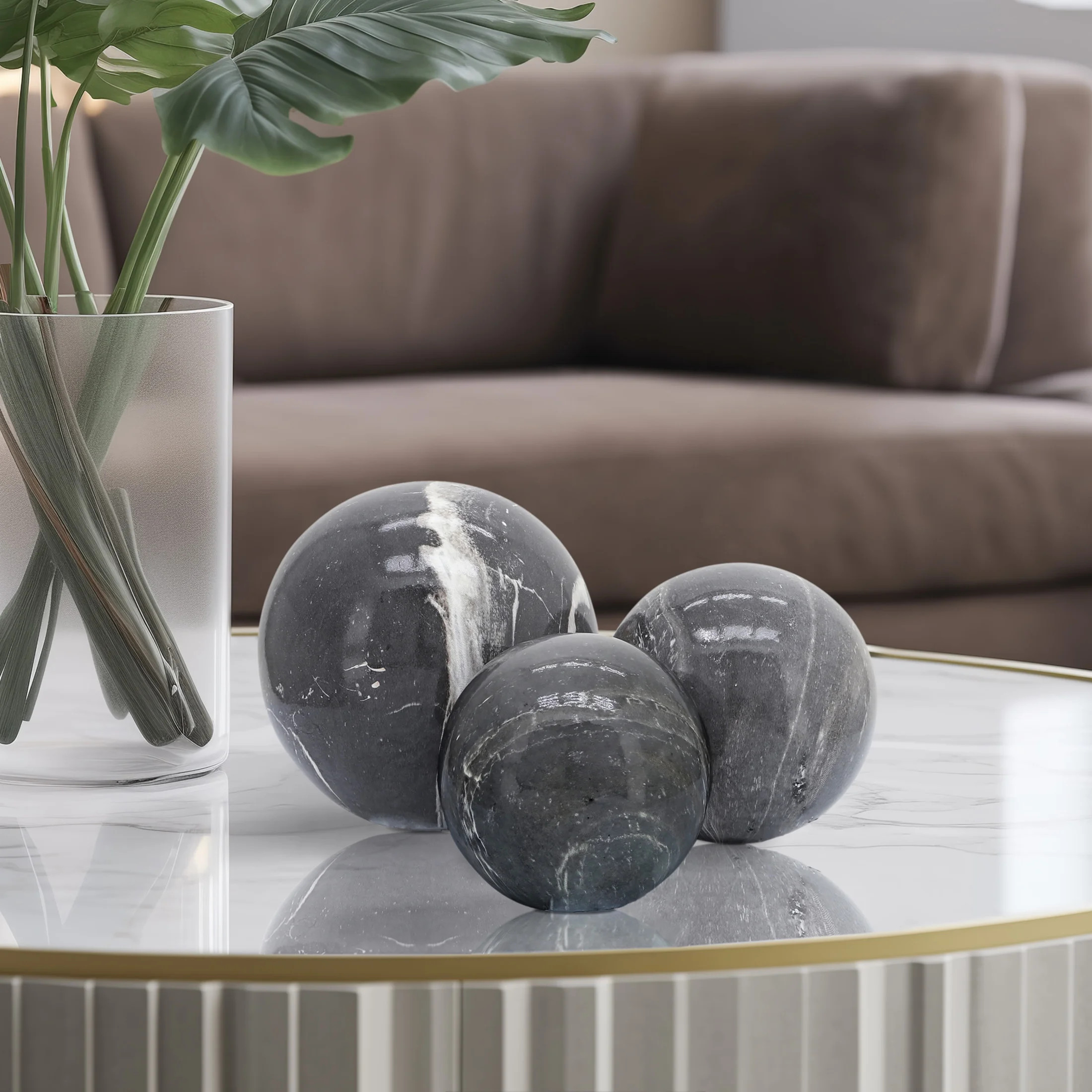 Sagebrook Home Ceramic Orbs Set - Elegant Home Decor Accents | Walmart (US)
