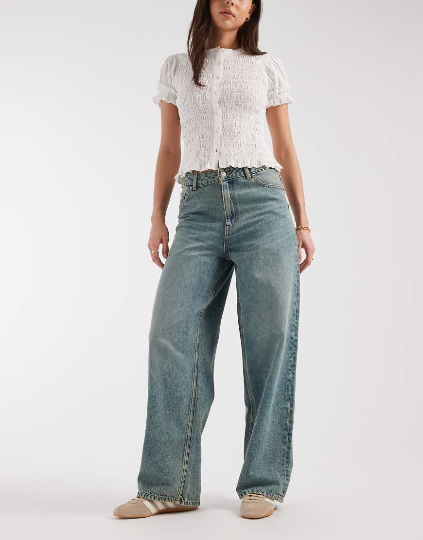 JJXX - Kyoto - Baggy jeans in vintage wassing-Blauw | ASOS (Global)