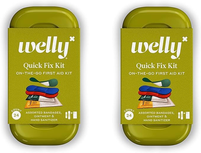 Welly Quick Fix, On The Go First Aid Kit, Assorted Bandages, Ointments, and Hand Sanitizer, Three... | Amazon (US)